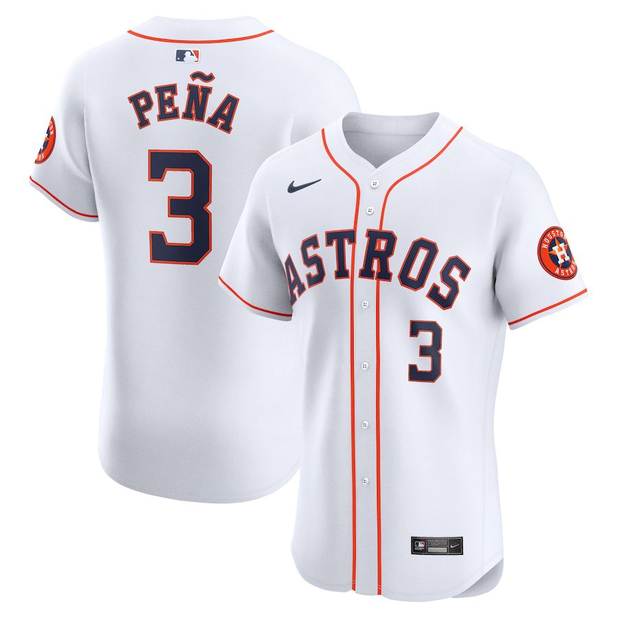 Men Houston Astros 3 Jeremy Pena Nike White Home Elite Player MLB Jersey